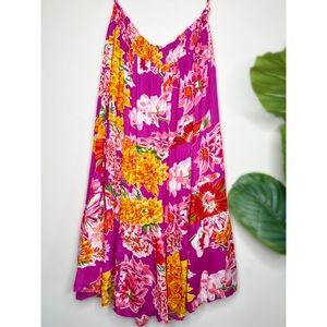 Gorgeous XL Fuchsia long floral skirt by Fig + Ivy! New, Never worn!